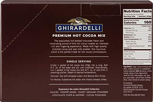 Ghirardelli Premium Indulgence Hot Cocoa Mix, 1.5 oz (Pack of 15)
