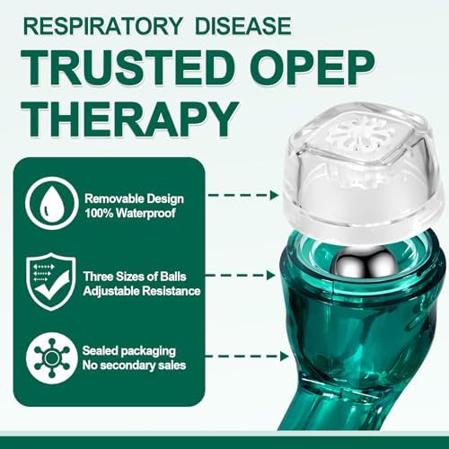 Flutter Valve Device for Lungs, Breathing Exercise Devicefor Lungs, Adjustable Resistance for Natural Mucus Removal, Portable Lung Exerciser Device | Breathing Trainer