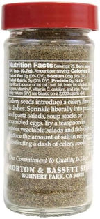 Morton & Bassett Celery Seed, 1.9 oz – Non-GMO, Salt-Free, Aromatic and Pungent Spice for Pickling, Soups & Salads