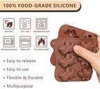 WARM TIME 6 Pcs Silicone Chocolate Mold Set - Food-Grade Non-Stick Candy Molds Cookery Moulds for Chocolate, Candy, Jelly, Butter, and More - Animal Shapes