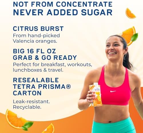 Odwalla 100% Pure Orange Juice No Pulp – Hand-Picked OJ Juice - Vitamin C - No Sugar Added, No Artificial Ingredients, No Preservatives - 16 fl oz (12 Pack)