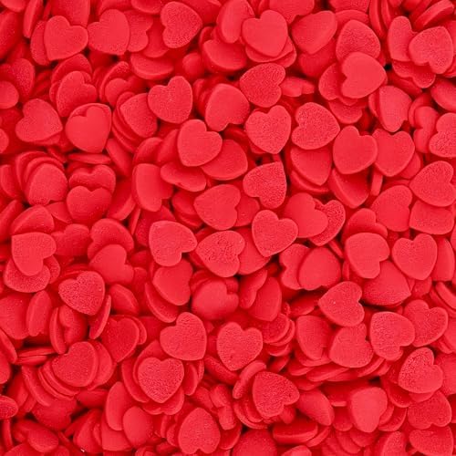 Red Heart Confetti Sprinkles Edible Heart Cake Decorating Cake Decorations Cupcake Toppers Cookie Decorating Perfect for Cakes, Cupcakes, Desserts Toppings 3OZ