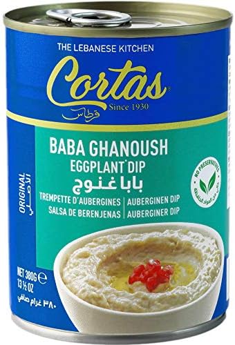 Cortas - Baba Ghanoush Eggplant Dip, 13 1/2 oz (Pack of 6), Ready to Eat