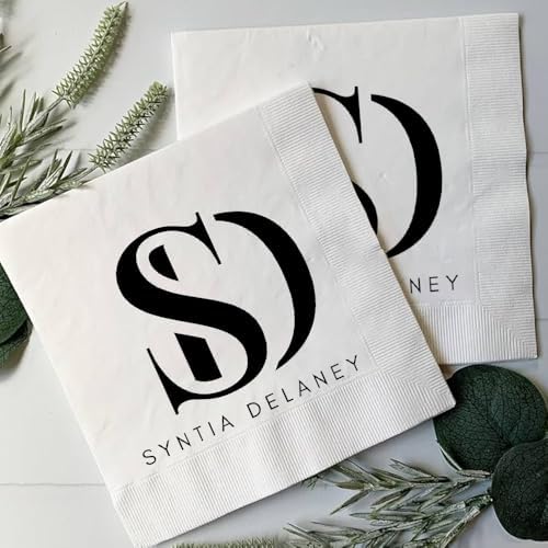 Noni Custom Logo Image Text Napkins Pack 50 100 200 500, Personalized Napkins For Party, Printed Business Wedding Monogrammed Cocktail Papers