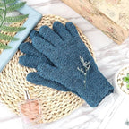Patelai 2 Pairs Microfiber Gloves for plants Dusting Cleaning Glove Mittens House Cars Blinds Dusting(Blue,Large)