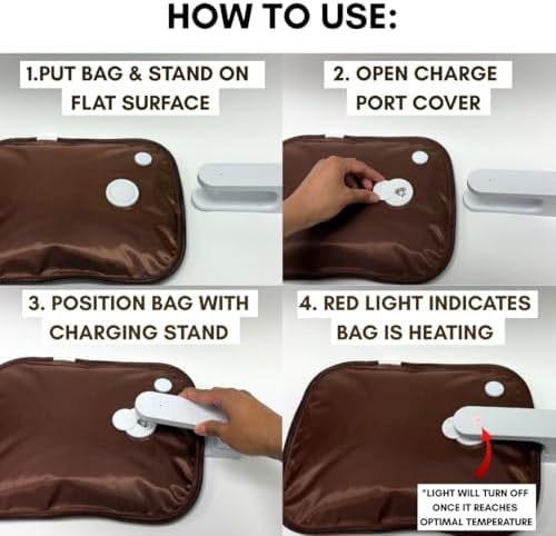 FERMALIFE Rechargeable Electric Hot Water Bag with Soft Cover – Heat Therapy Pad for Pain Relief, Cramps, & Sore Muscles, Winter Cold – Hot Compress & Hand Warmer for Indoor/Outdoor Use (Prefilled)