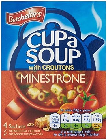 Batchelors Minestrone Cup A Soup 4 x 23.5g - Pack of 6