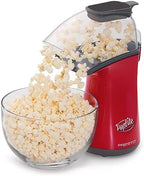 Presto 04863 Poplite Hot Air Popcorn Popper - Built-In Measuring Cup + Melts Butter, Easy to Clean, Built-In Cord Wrap, 18 Cups, Red