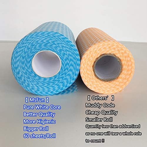 Reusable Cloth Paper Towels 60 Ct, Disposable Kitchen Cleaning Dish Towels, Multi-Purpose Wipes on Roll, Sustainable