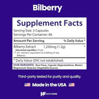 Healthfare Bilberry Supplement for Eyes | 5000mg Extract | Vision & Eye Health Support | Antioxidant Support | 200 Vegan Capsules | Extra Strength | Non-GMO, Gluten-Free | Made in USA