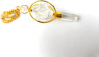 Jet Crystal Quartz Gold Plated Spinning Merkaba Pendulum 2.5 inch Jet International Crystal Therapy 40 Page Booklet Chakra Balancing