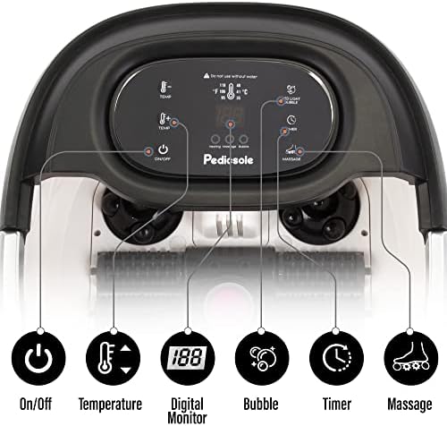 Luxury All in One Foot Spa - Motorized and Heated Massager - Enjoy The Same Foot Spa at Home Heat, Bubble Jets, Pedicure Stone, Motorized Massage Roller to Relieve Feet Stress