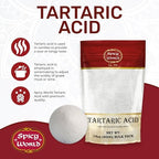Spicy World Tartaric Acid Pure 14oz Large Bag - Top Grade, USP Certified, Food Grade, Vegan - Perfect for Wine Making, Mead