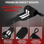 TECEUM Weightlifting 18" & 12" Wrist Wraps with Thumb Loop – Heavy Duty Wrist Workout Braces for Men and Women – Ideal for Powerlifting, Strength Training, Bodybuilding