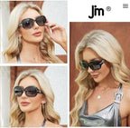 JM Classic Bifocal Reading Sunglasses for Women Vintage Reader Glasses Outdoor UV Protection Black +1.25