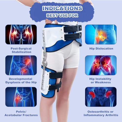 Hip Abduction Brace, Post Op Joint Protection Stabilizer, Universal Size, Medical Support for Hip Replacements, Sciatica Pain Relief