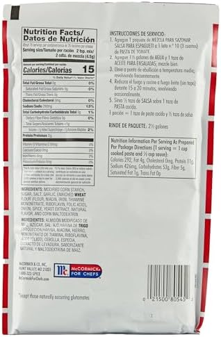 Lawry's Spaghetti Sauce Seasoning Mix, 12 oz - One 12 Ounce Packet of Spaghetti Seasoning Mix for Flavorful Spaghetti or Pizza Sauce, Best for Back-of-House Use