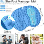 Foot Massage Mat, Big Foot Reflexology Mat with Magnetic Therapy, Foot-Shaped Acupressure Mat for Feet Relaxation, Under Desk Mat Pressure Point Mat for Pain, Fatigue and Stress Relief(Blue)