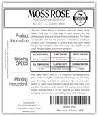 10000 Mixed Moss Rose Seeds - HOA Mười Giờ - AKA. Portulaca Grandiflora Mix, Moss-Rose Purslane, Eleven O'clock, Heat & Drought Tolerant 2 Grams