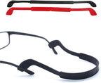 Glasses Strap Anti-Slip Silicone Eyeglass Strap Eyewear Retainers Sports Elastic Soft Sunglass Cord Holder for Men Women 2PCS(Black /Red)