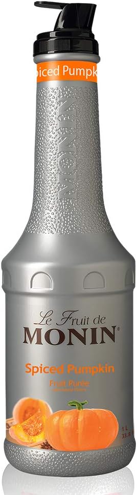 Monin - Spiced Pumpkin Purée, Pumpkin and Cinnamon Flavor, Natural Flavors, Great for Lattes, Milkshakes, Specialty Coffees, and Cocktails, Non-GMO, Gluten-Free (1 Liter)