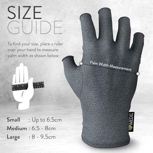 Medipaq Anti-Arthritis Gloves (Pair) - Providing Warmth and Compression to Help Increase Circulation Reducing Pain and Promoting Healing 1X Pair (Medium)