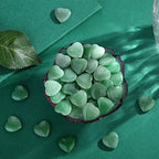 QINJIEJIE 20PCS Green Aventurine Thick Heart Crystals Stones Natural Love Shaped Gemstones Pocket Quartz Crystal Bulk Polished Thumb Stones Set Worry Stone Reiki Energy Balancing Meditation Gift