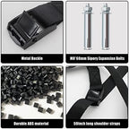 2PCS Propane Tank Holder, Gas Cylinder Wall Mounted Bracket, ABS Holder with Screws and Safety Chain Supported 4"-12", Suitable for RV Water Softener (Black)