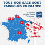 alfapac -10 bin bags 50L with strong sliding link - made in France - bi-material recycled & vegetal