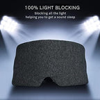 Sleep Mask for Men Women,100% Cotton Sleep Eye Mask with Fully Adjustable Strap, 100% Light Blocking Eye Mask for Sleeping, 0 Pressure Eye Covers for Travel Yoga Nap (Gray)