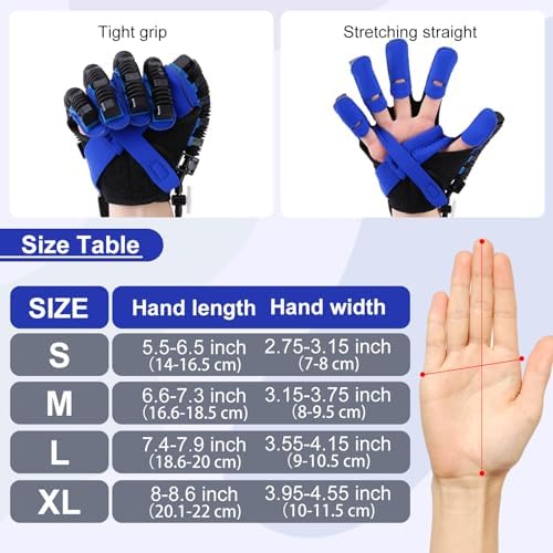 Rehability Robot Gloves Hemiplegia Hand Stroke Recovery Equipment, Hand Dysfunction Training Device for Stroke, Finger Orthosis for Finger Cramps (Left, L)