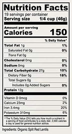Anthony's Organic Split Red Lentils, 2 lb, Masoor Dal, Gluten Free, Non GMO, Vegan