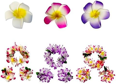 GoodUping 18 Counts Hawaiian Leis, Flower Hair Clip, Headbands and Wristbands, Perfect Luau Party Supplies for Summer Beach Vacations, Essential Party Decorations for Birthday, Graduation, and Wedding