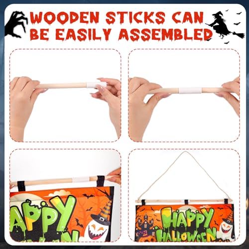 HOWAF Fabric Halloween Advent Calendar (Countdown to Halloween), 31 Days Mystery Happy Halloween Countdown Calendar with 31 Pockets for Halloween Party Holiday Home Wall Decoration