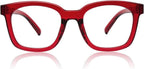 JiSoo Square Oversized Reading Glasses Women 1.75, Chunky Stylish Designer Readers 1.75 Women with Spring Hinge, Red 1.75