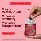 8Greens Supergreens Gummies | Super Greens Powder Superfood Gummy for Metabolism, Immunity & Focus, Digestive Health Enzymes, Organic: Chlorella, Spirulina, Aloe Vera, Apple Flavor, 50 Count