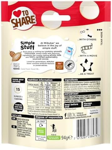 Milkybar White Chocolate Giant Buttons Pouch, 103g