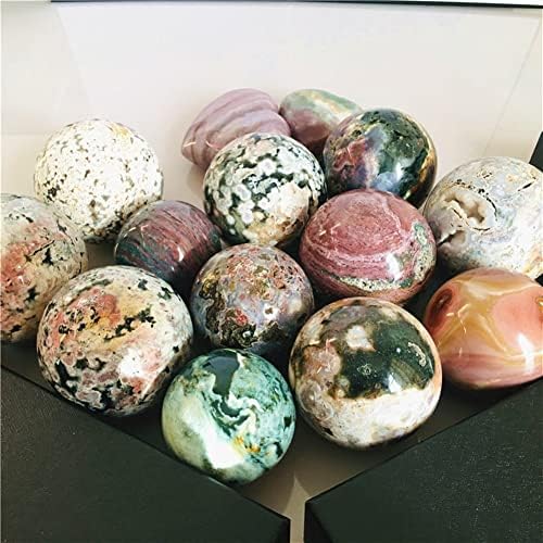 Meditation Home Natural Ocean Jasper Sphere Polished Quartz Crystal Stones Balls for Decoration (Size : 5-6cm)