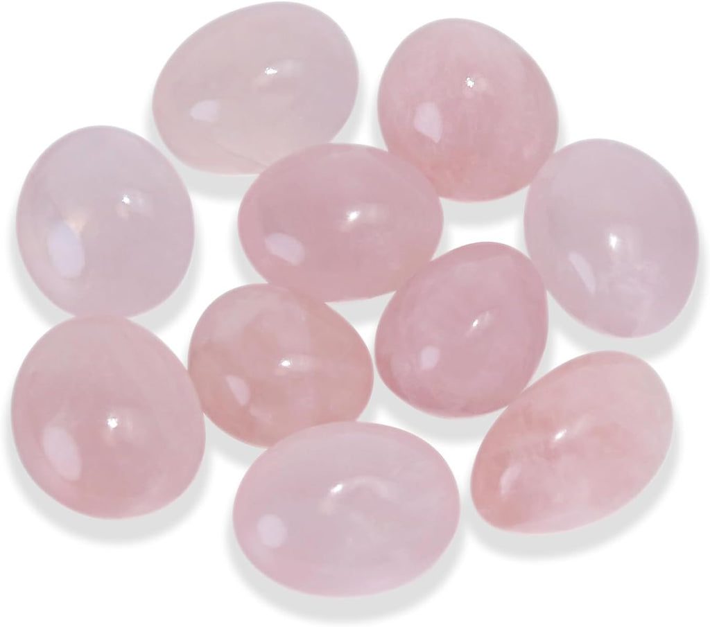 Tumbled Polished Natural Rose Quartz Stones, Crystals and Healing Stones Quartz Bulk for Wicca, Reiki, Healing Energy, Chakra Stones, Witchcraft Supplies(10Pcs)