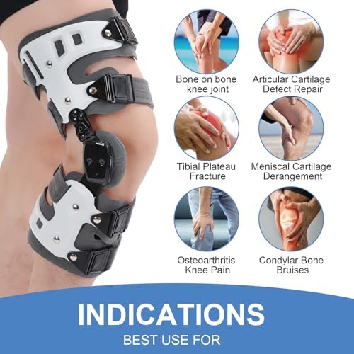 OA Unloader Knee Brace for Osteoarthritis Pain Relief - Adjustable Valgus/Varus Correction Knee Support with ROM Control & Bone-on-Bone Stabilization for Men & Women (Right)