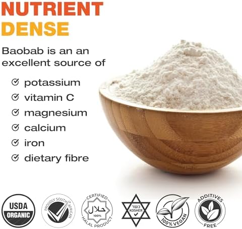 JD Botanics 100% Organic Baobab Powder 120 Capsules | Direct from South Africa | USDA Organic Certified