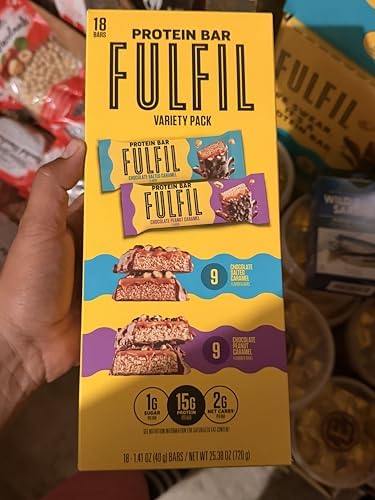 ful-fil Protein Bars 18 Count – Variety Pack, 15g Protein, Low Sugar, Vitamin-Enriched, Chocolate-Coated Snack Bars