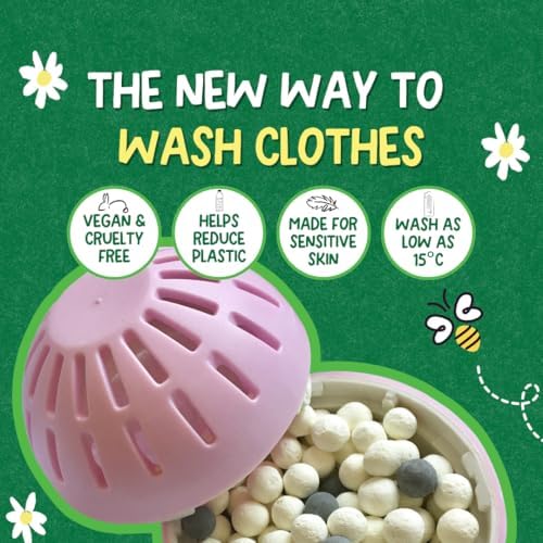 Ecoegg Laundry Egg with 70 Washes Included | Detergent Replacement | Non bio and no enzymes, phosphates, Palm Oil, Chlorine Bleach | Sensitive Skin | Spring Blossom