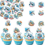 36pcs Edible Ocean Turtle Cupcake Toppers Wafer Paper Under the Sea Theme Birthday Cake Decorations Sea Turtles Cupcake Picks for Ocean Creature Theme Birthday Party Decor