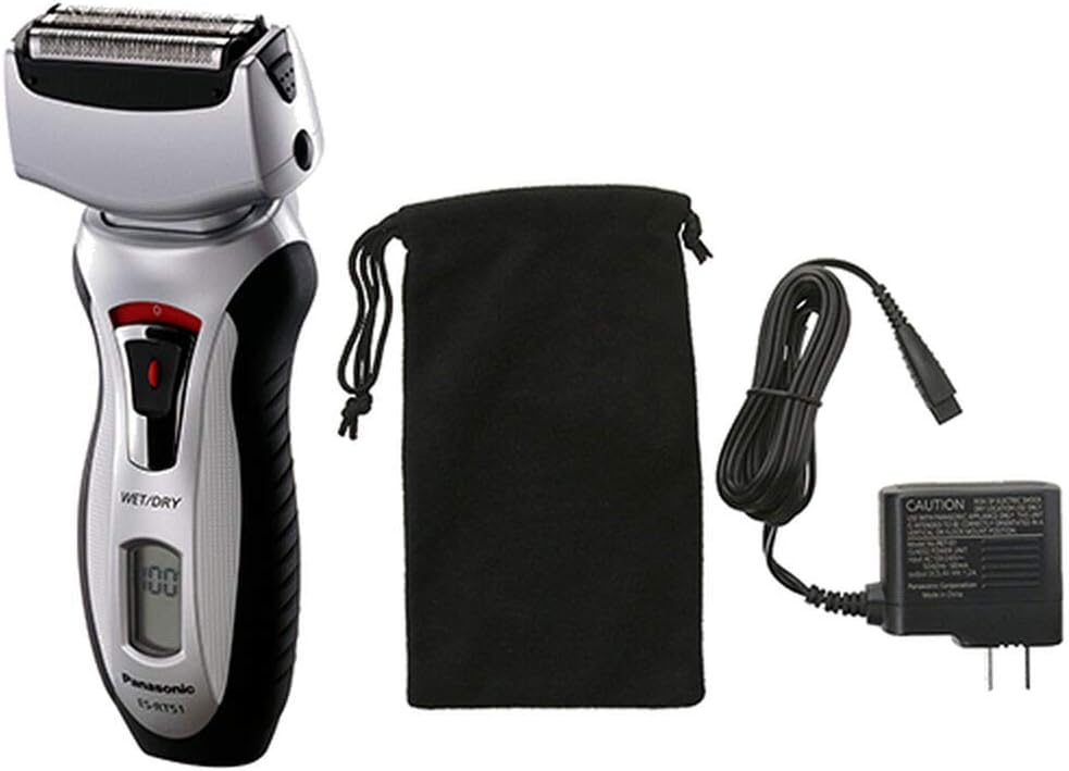 Panasonic ES-RT51-S Arc3 Wet/Dry 3-Blade Pivoting Head Built-in Pop-up Trimmer Cordless Electric Razor for Smooth and Comfortable Shave Travel Pouch Included