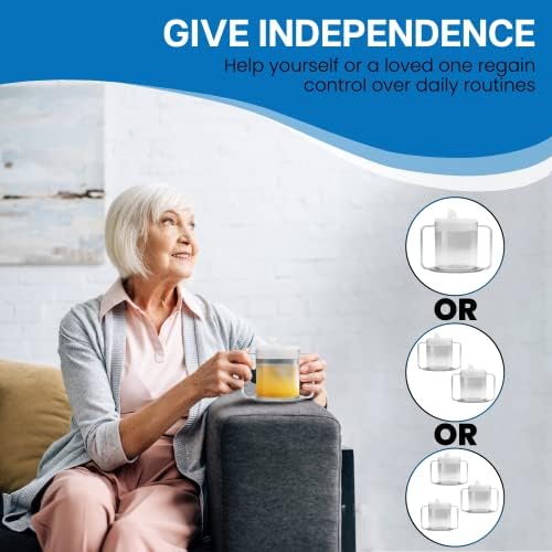 Providence Spillproof 9oz Adult Sippy Cup with 2 Handles - Independence Sip Cups for Adults for Limited Mobility - Handicapped Accessories - Handicap Cups for Elderly Care - Made in the USA - 3 Pack