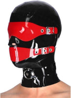 Latex Head Cover leather Rubber HeadMask All Inclusive Latex Hood for Cosplay Party Club Wear (2XL)