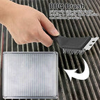 Jerliflyer Plastic Handle BBQ Cleaning Brush,Portable Ultra BBQ Cleaner,Stainless Steel Wire Bristles Powerful Cleaning Brush(black