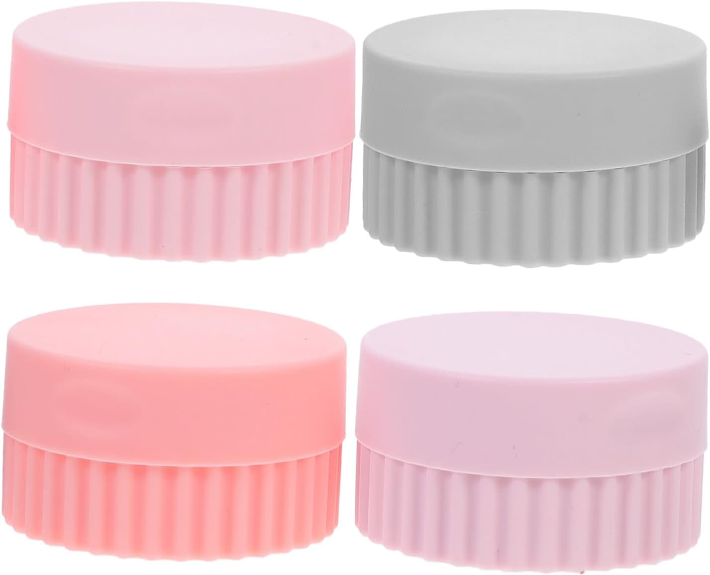 COLLBATH 4pcs Case Silicone Pill Organizer Lids Daily Pill Holder Portable Skincare Containers Travel Jars for Creams
