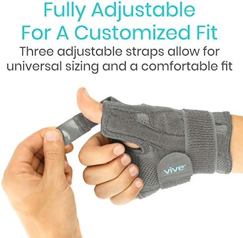 Vive Thumb & Wrist Brace for Right or Left Hand - Spica Splint Brace for Carpal Tunnel, Tendonitis, & Arthritis in Hands or Fingers - Compression Support for Women Men - Stabilizer Relief for Bowling